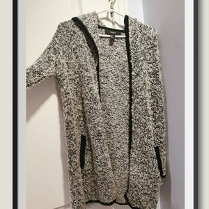 Forever 21 long knitwear cardigan with hoodie